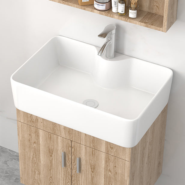 Wall Mount Rectangular Bathroom Vanity Mid-Century Modern Single-Sink Vanity Set Clearhalo 'Bathroom Remodel & Bathroom Fixtures' 'Bathroom Vanities' 'bathroom_vanities' 'Home Improvement' 'home_improvement' 'home_improvement_bathroom_vanities' 7310804