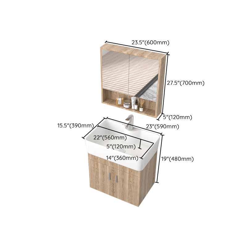 Wall Mount Rectangular Bathroom Vanity Mid-Century Modern Single-Sink Vanity Set Clearhalo 'Bathroom Remodel & Bathroom Fixtures' 'Bathroom Vanities' 'bathroom_vanities' 'Home Improvement' 'home_improvement' 'home_improvement_bathroom_vanities' 7310849