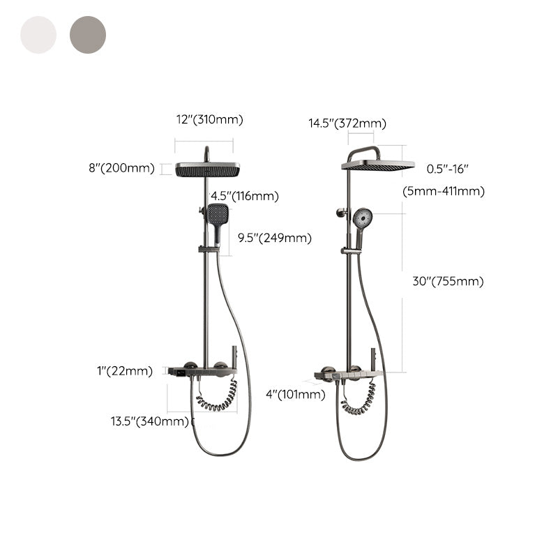 Modern Shower Head Combo Solid Color Slide Bar Included Tub and Shower Faucet Clearhalo 'Bathroom Remodel & Bathroom Fixtures' 'Home Improvement' 'home_improvement' 'home_improvement_shower_faucets' 'Shower Faucets & Systems' 'shower_faucets' 'Showers & Bathtubs Plumbing' 'Showers & Bathtubs' 7311531