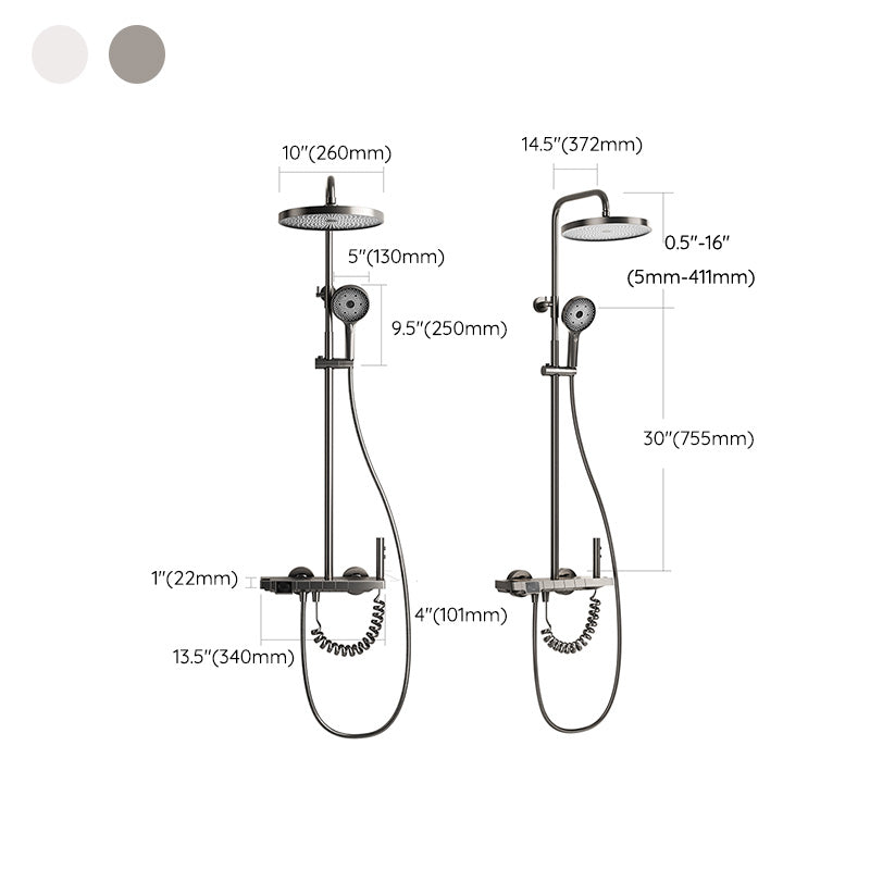 Modern Shower Head Combo Solid Color Slide Bar Included Tub and Shower Faucet Clearhalo 'Bathroom Remodel & Bathroom Fixtures' 'Home Improvement' 'home_improvement' 'home_improvement_shower_faucets' 'Shower Faucets & Systems' 'shower_faucets' 'Showers & Bathtubs Plumbing' 'Showers & Bathtubs' 7311532