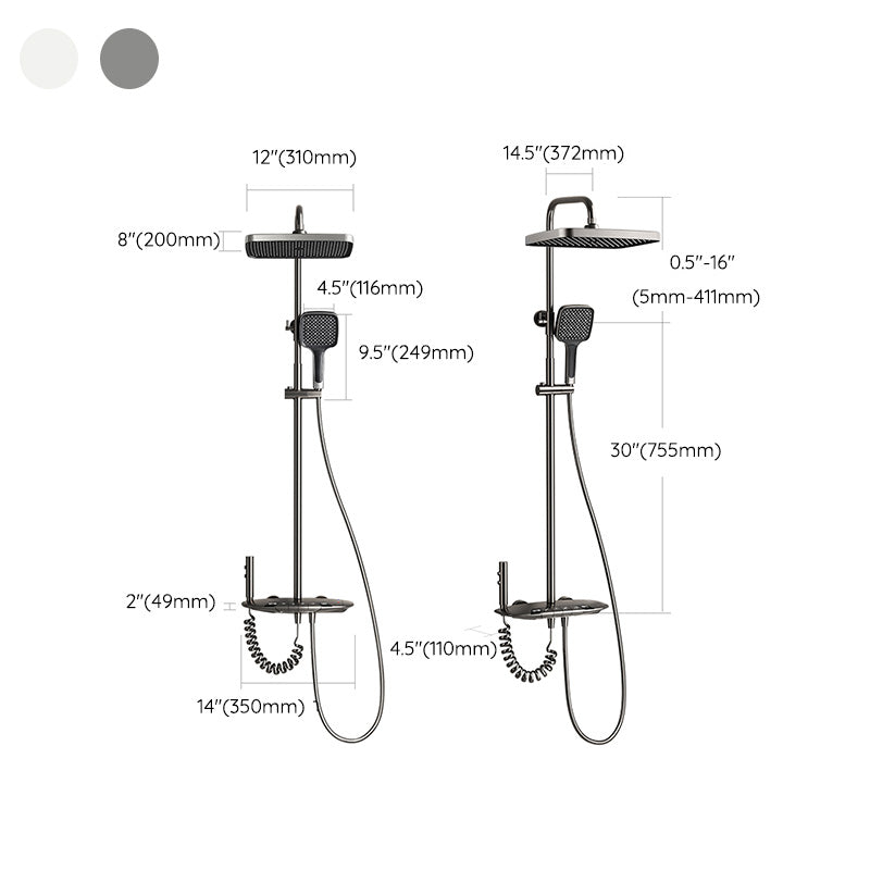 Modern Shower System Solid Color Dual Shower Head Shower Set with Slide Bar Clearhalo 'Bathroom Remodel & Bathroom Fixtures' 'Home Improvement' 'home_improvement' 'home_improvement_shower_faucets' 'Shower Faucets & Systems' 'shower_faucets' 'Showers & Bathtubs Plumbing' 'Showers & Bathtubs' 7311541