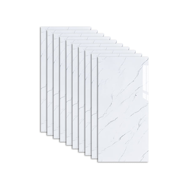 Plastic Peel and Stick Backsplash Wall Tile Waterproof Single Tile Wallpaper Gloss White 10-Piece Set Clearhalo 'Flooring 'Home Improvement' 'home_improvement' 'home_improvement_peel_stick_blacksplash' 'Peel & Stick Backsplash Tile' 'peel_stick_blacksplash' 'Walls & Ceilings' Walls and Ceiling' 7312370