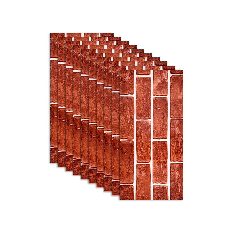 Plastic Peel and Stick Backsplash Wall Tile Waterproof Single Tile Wallpaper Orange Red 10-Piece Set Clearhalo 'Flooring 'Home Improvement' 'home_improvement' 'home_improvement_peel_stick_blacksplash' 'Peel & Stick Backsplash Tile' 'peel_stick_blacksplash' 'Walls & Ceilings' Walls and Ceiling' 7312373