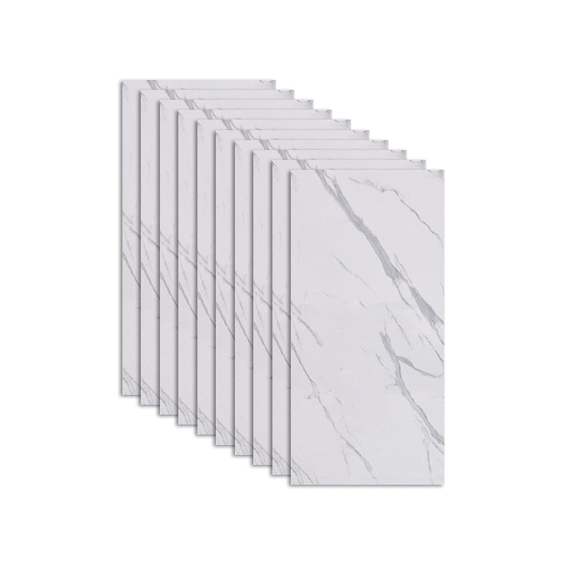 Plastic Peel and Stick Backsplash Wall Tile Waterproof Single Tile Wallpaper White-Gray 10-Piece Set Clearhalo 'Flooring 'Home Improvement' 'home_improvement' 'home_improvement_peel_stick_blacksplash' 'Peel & Stick Backsplash Tile' 'peel_stick_blacksplash' 'Walls & Ceilings' Walls and Ceiling' 7312381