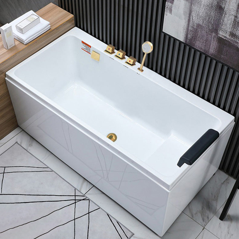 Flat Bottom Soaking Bath Tub Antique Finish Rectangular Modern Bathtub Left Tub with Gold 5-Piece Set Clearhalo 'Bathroom Remodel & Bathroom Fixtures' 'Bathtubs' 'Home Improvement' 'home_improvement' 'home_improvement_bathtubs' 'Showers & Bathtubs' 7312678