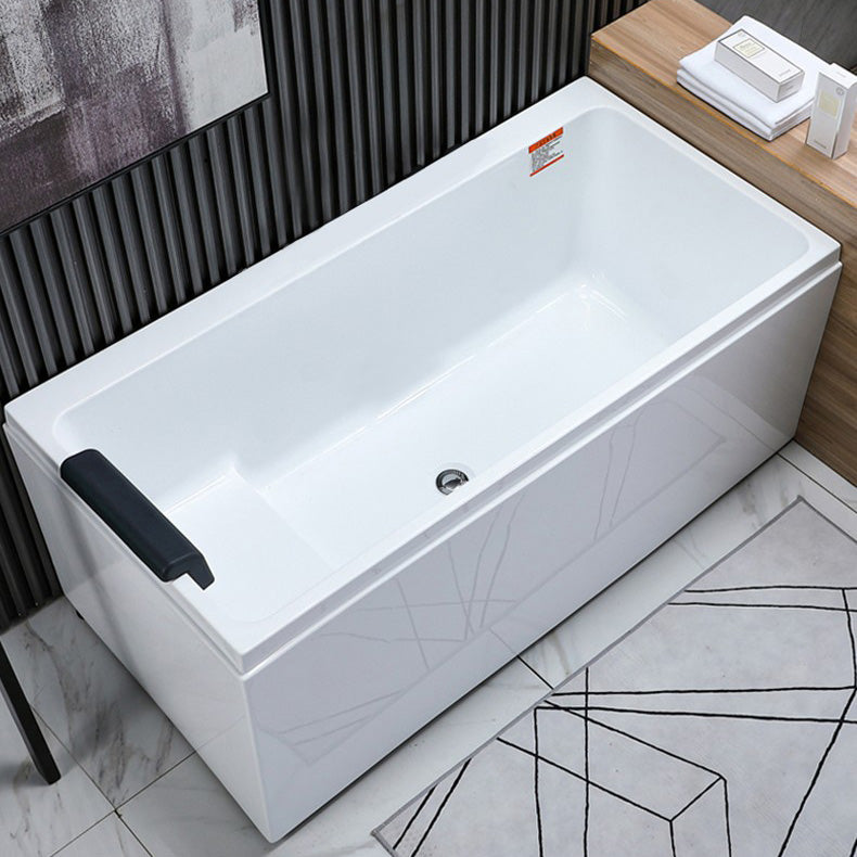 Flat Bottom Soaking Bath Tub Antique Finish Rectangular Modern Bathtub Right Tub with Pillow Clearhalo 'Bathroom Remodel & Bathroom Fixtures' 'Bathtubs' 'Home Improvement' 'home_improvement' 'home_improvement_bathtubs' 'Showers & Bathtubs' 7312680