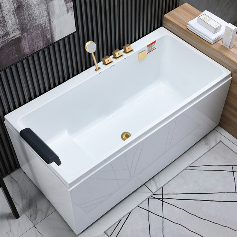 Flat Bottom Soaking Bath Tub Antique Finish Rectangular Modern Bathtub Right Tub with Gold 5-Piece Set Clearhalo 'Bathroom Remodel & Bathroom Fixtures' 'Bathtubs' 'Home Improvement' 'home_improvement' 'home_improvement_bathtubs' 'Showers & Bathtubs' 7312686