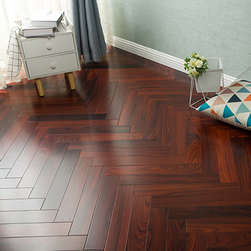 Contemporary Hardwood Deck Tiles Smooth Solid Wood Flooring Tiles Orange-Red Herringbone Clearhalo 'Flooring 'Hardwood Flooring' 'hardwood_flooring' 'Home Improvement' 'home_improvement' 'home_improvement_hardwood_flooring' Walls and Ceiling' 7313528