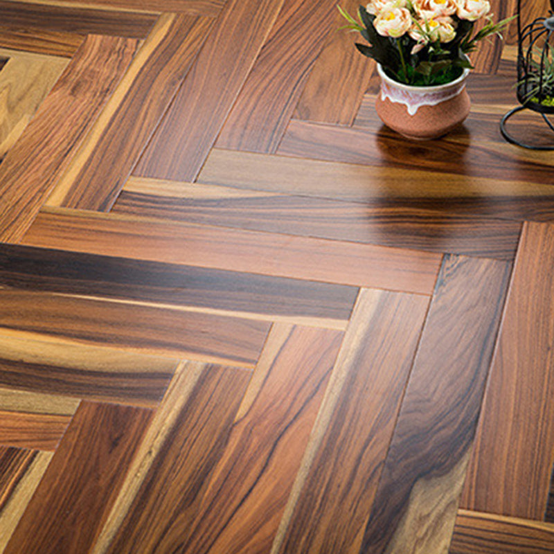 Contemporary Hardwood Deck Tiles Smooth Solid Wood Flooring Tiles Dark Brown Herringbone Clearhalo 'Flooring 'Hardwood Flooring' 'hardwood_flooring' 'Home Improvement' 'home_improvement' 'home_improvement_hardwood_flooring' Walls and Ceiling' 7313536