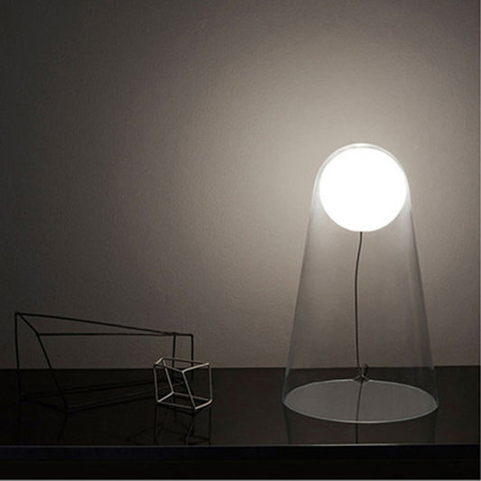 Minimalist Conical Table Light Clear Glass LED Bedside Night Lamp with Modo Shade Inside Clear Clearhalo 'Lamps' 'Table Lamps' Lighting' 731398