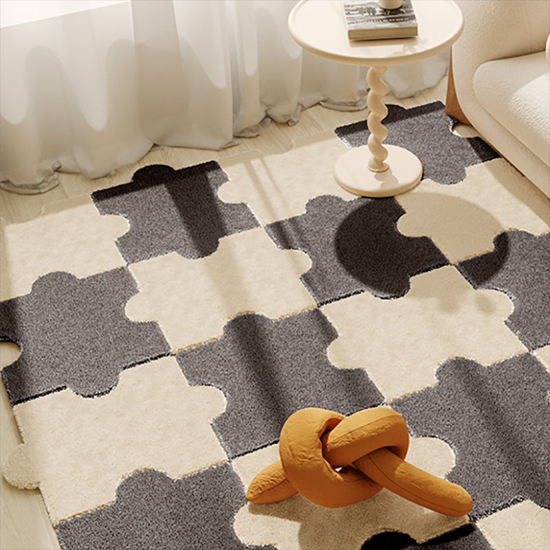 Modern Carpet Tiles Soft Shag Puzzle Detail Stain Resistant Carpet Tiles Clearhalo 'Carpet Tiles & Carpet Squares' 'carpet_tiles_carpet_squares' 'Flooring 'Home Improvement' 'home_improvement' 'home_improvement_carpet_tiles_carpet_squares' Walls and Ceiling' 7314003