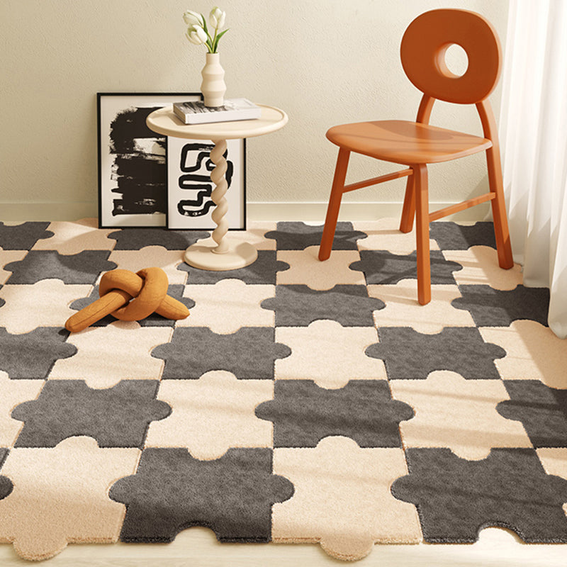 Modern Carpet Tiles Soft Shag Puzzle Detail Stain Resistant Carpet Tiles Clearhalo 'Carpet Tiles & Carpet Squares' 'carpet_tiles_carpet_squares' 'Flooring 'Home Improvement' 'home_improvement' 'home_improvement_carpet_tiles_carpet_squares' Walls and Ceiling' 7314015