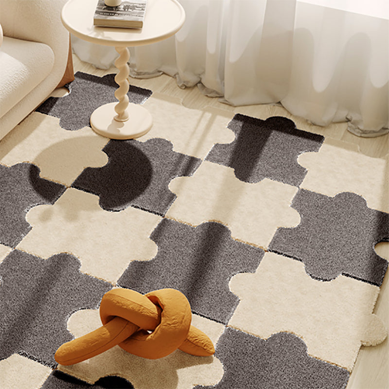 Modern Carpet Tiles Soft Shag Puzzle Detail Stain Resistant Carpet Tiles Clearhalo 'Carpet Tiles & Carpet Squares' 'carpet_tiles_carpet_squares' 'Flooring 'Home Improvement' 'home_improvement' 'home_improvement_carpet_tiles_carpet_squares' Walls and Ceiling' 7314016