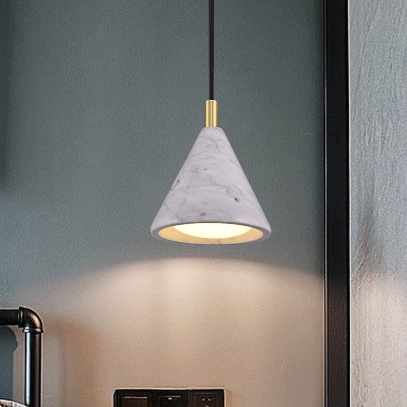 Cone Pendant Lighting Modernist Cement 1 Head White LED Ceiling Suspension Lamp for Bedside Clearhalo 'Ceiling Lights' 'Modern Pendants' 'Modern' 'Pendant Lights' 'Pendants' Lighting' 731563