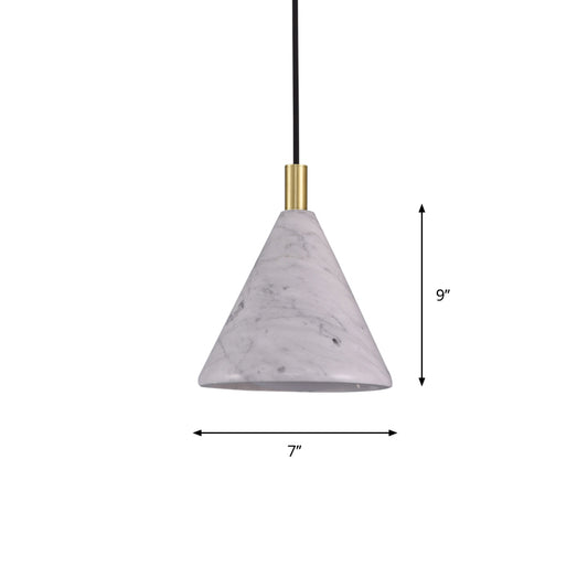 Cone Pendant Lighting Modernist Cement 1 Head White LED Ceiling Suspension Lamp for Bedside Clearhalo 'Ceiling Lights' 'Modern Pendants' 'Modern' 'Pendant Lights' 'Pendants' Lighting' 731566