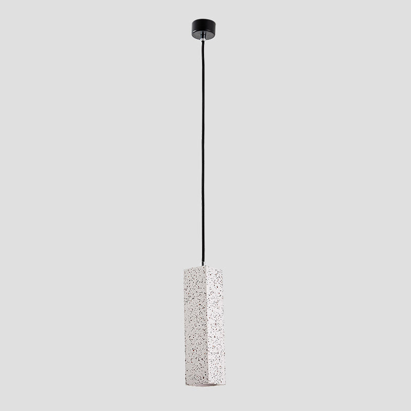 Modern Slim Cuboid Drop Pendant Light Nordic Marble 1 Head Bedside LED Ceiling Lamp in White Clearhalo 'Ceiling Lights' 'Modern Pendants' 'Modern' 'Pendant Lights' 'Pendants' Lighting' 731575