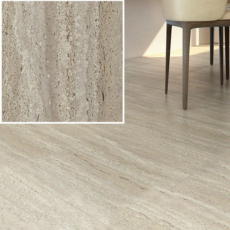 Peel and Stick Vinyl Flooring Low Gloss Vinyl Flooring with Stone Look Light Yellow 18"L x 18"W Clearhalo 'Flooring 'Home Improvement' 'home_improvement' 'home_improvement_vinyl_flooring' 'Vinyl Flooring' 'vinyl_flooring' Walls and Ceiling' 7315750