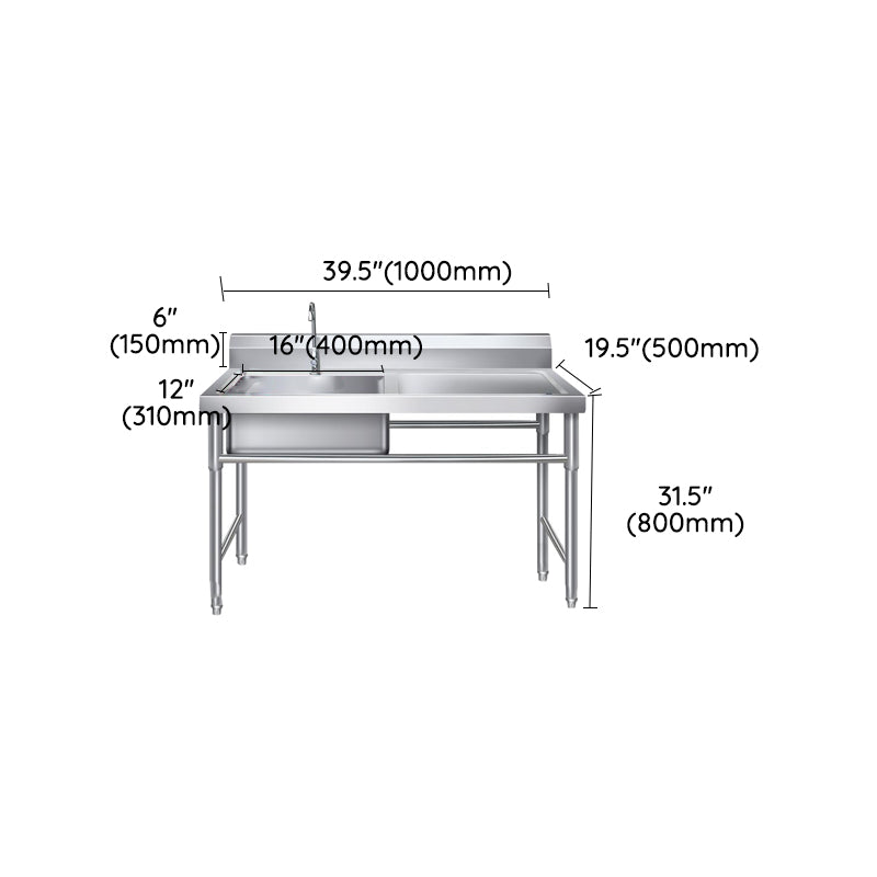 Modern Style Kitchen Sink Rectangle Overflow Hole Detail Kitchen Sink with Soap Dispenser Clearhalo 'Home Improvement' 'home_improvement' 'home_improvement_kitchen_sinks' 'Kitchen Remodel & Kitchen Fixtures' 'Kitchen Sinks & Faucet Components' 'Kitchen Sinks' 'kitchen_sinks' 7315889