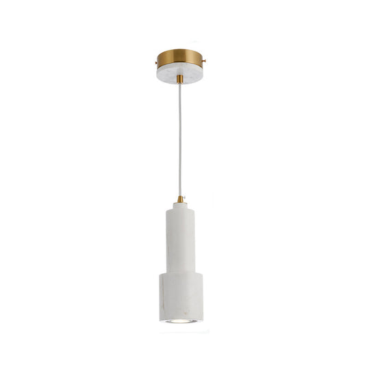 White/Green Tube Hanging Ceiling Light Marble 1-Light Nordic Suspended Pendant Lamp for Living Room Clearhalo 'Ceiling Lights' 'Modern Pendants' 'Modern' 'Pendant Lights' 'Pendants' Lighting' 731603