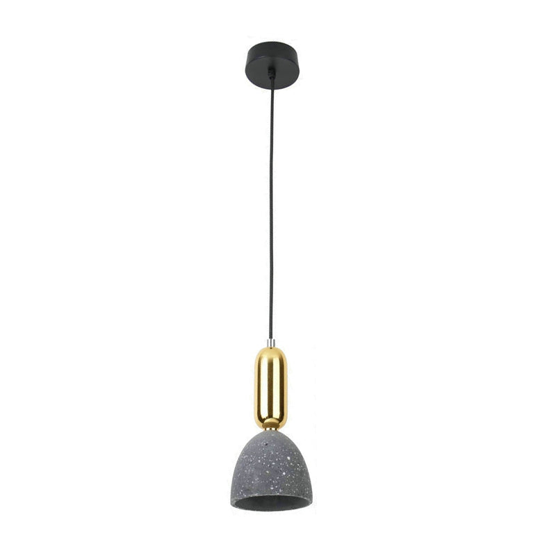 1 Light Dining Room Pendant Macaron White/Black/Pink Ceiling Lamp Fixture with Domed Terrazzo Shade Clearhalo 'Ceiling Lights' 'Modern Pendants' 'Modern' 'Pendant Lights' 'Pendants' Lighting' 731608