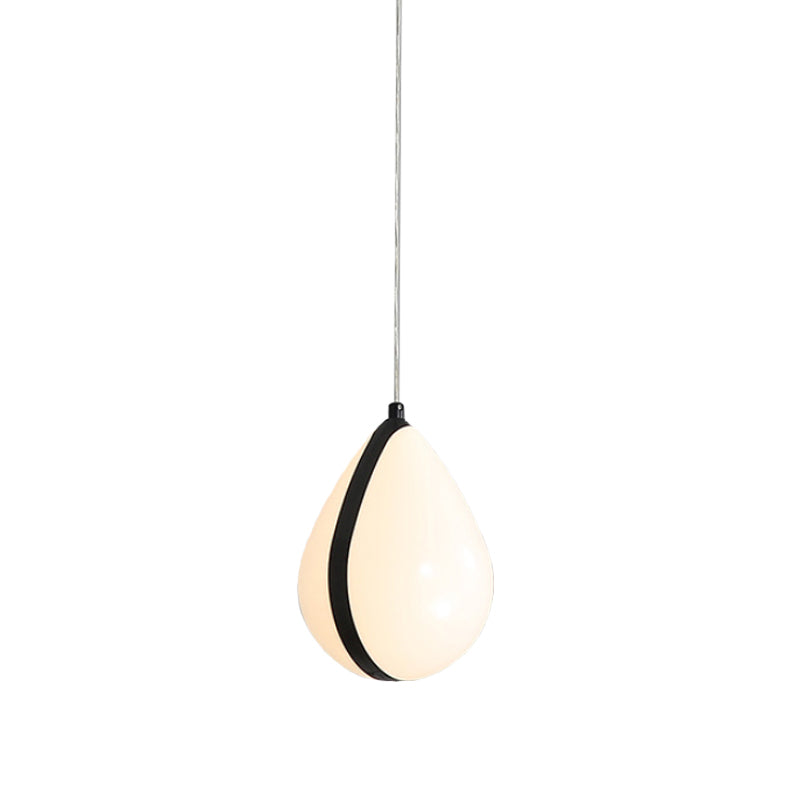 White and Black Waterdrop Hanging Light Modern 1 Light Acrylic LED Ceiling Pendant Lamp in White/Warm Light Clearhalo 'Ceiling Lights' 'Modern Pendants' 'Modern' 'Pendant Lights' 'Pendants' Lighting' 731642