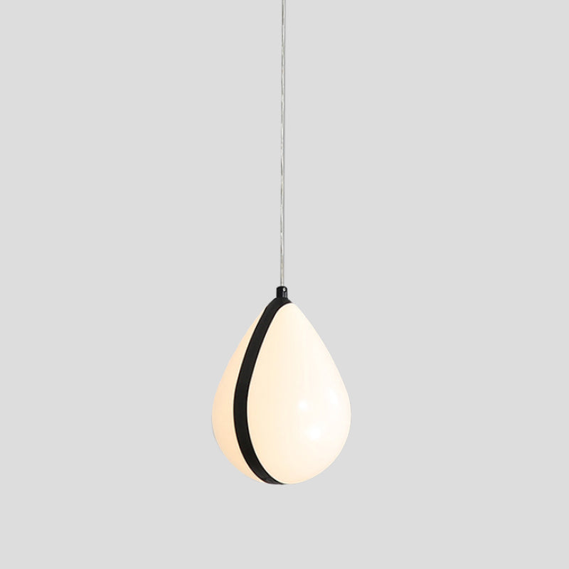 White and Black Waterdrop Hanging Light Modern 1 Light Acrylic LED Ceiling Pendant Lamp in White/Warm Light Clearhalo 'Ceiling Lights' 'Modern Pendants' 'Modern' 'Pendant Lights' 'Pendants' Lighting' 731643