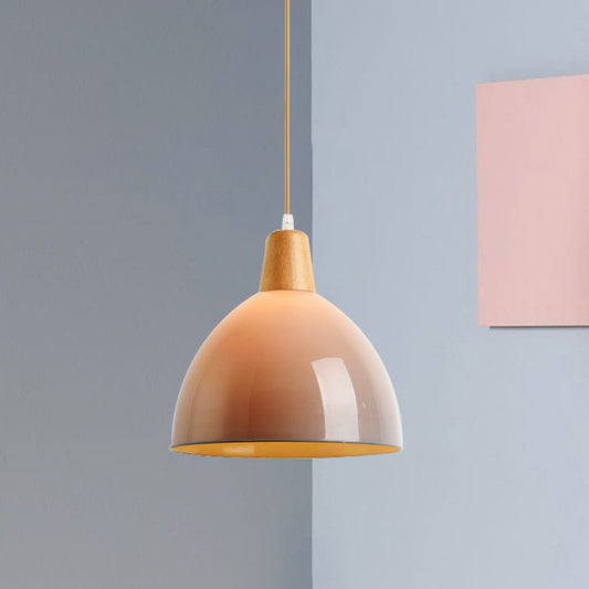 Acrylic Domed Hanging Ceiling Light Modernist 1 Head Grey Drop Pendant Lamp for Bedside Grey Clearhalo 'Ceiling Lights' 'Modern Pendants' 'Modern' 'Pendant Lights' 'Pendants' Lighting' 731645