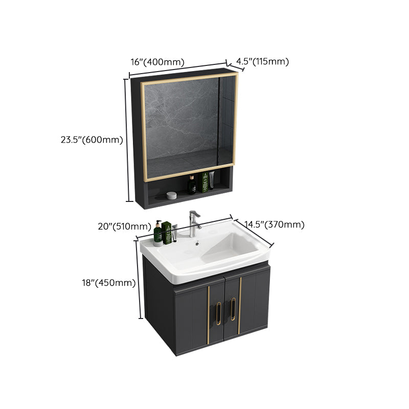 Modern Wall Mount Bathroom Vanity Set Faucet Included Bathroom Vanity Clearhalo 'Bathroom Remodel & Bathroom Fixtures' 'Bathroom Vanities' 'bathroom_vanities' 'Home Improvement' 'home_improvement' 'home_improvement_bathroom_vanities' 7316686