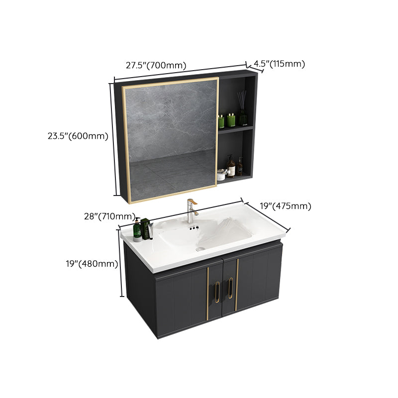 Modern Wall Mount Bathroom Vanity Set Faucet Included Bathroom Vanity Clearhalo 'Bathroom Remodel & Bathroom Fixtures' 'Bathroom Vanities' 'bathroom_vanities' 'Home Improvement' 'home_improvement' 'home_improvement_bathroom_vanities' 7316688