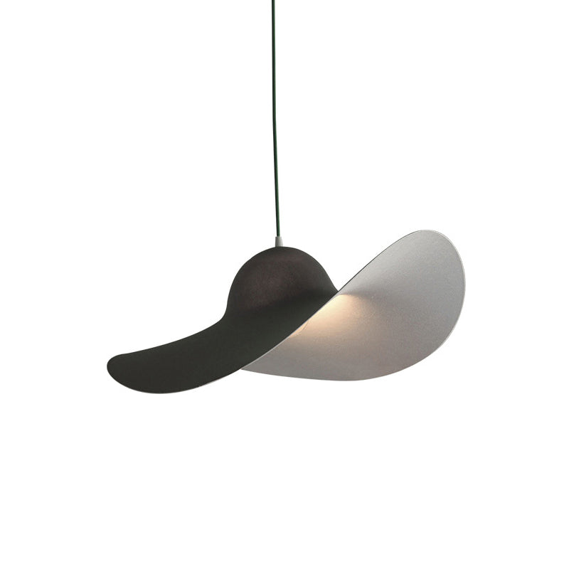 Hat Shaped Drop Pendant Lighting Modern Acrylic 1 Light Bedroom Suspension Lamp in White/Grey Clearhalo 'Ceiling Lights' 'Modern Pendants' 'Modern' 'Pendant Lights' 'Pendants' Lighting' 731671