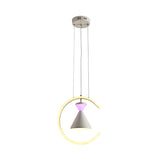 White Finish Hourglass and Ring Pendant Minimalist LED Acrylic Hanging Light Kit over Table Clearhalo 'Ceiling Lights' 'Chandeliers' 'Modern Chandeliers' 'Modern' Lighting' 731676