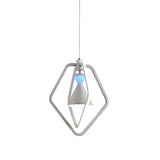 White Pentagon Frame and Hourglass Pendant Modernist LED Acrylic Hanging Ceiling Lamp for Dining Room Clearhalo 'Ceiling Lights' 'Chandeliers' 'Modern Chandeliers' 'Modern' Lighting' 731705