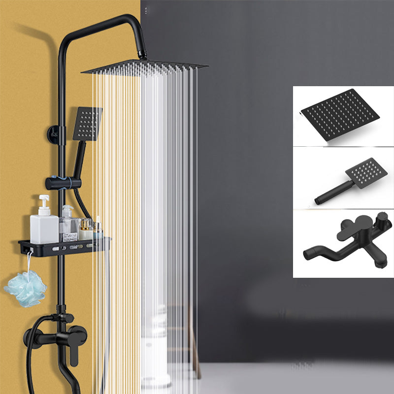 Shower Set Adjustable Spray Pattern Black Wall Mount Shower Hose Shower Set Black Square 3 Clearhalo 'Bathroom Remodel & Bathroom Fixtures' 'Home Improvement' 'home_improvement' 'home_improvement_shower_faucets' 'Shower Faucets & Systems' 'shower_faucets' 'Showers & Bathtubs Plumbing' 'Showers & Bathtubs' 7317166