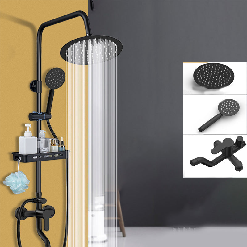 Shower Set Adjustable Spray Pattern Black Wall Mount Shower Hose Shower Set Black Round 3 Clearhalo 'Bathroom Remodel & Bathroom Fixtures' 'Home Improvement' 'home_improvement' 'home_improvement_shower_faucets' 'Shower Faucets & Systems' 'shower_faucets' 'Showers & Bathtubs Plumbing' 'Showers & Bathtubs' 7317167