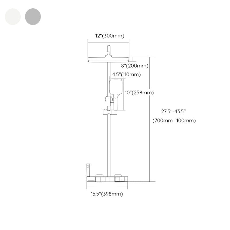 Wall Mount Shower Set Square Shower Arm Adjustable Spray Pattern Shower Set Clearhalo 'Bathroom Remodel & Bathroom Fixtures' 'Home Improvement' 'home_improvement' 'home_improvement_shower_faucets' 'Shower Faucets & Systems' 'shower_faucets' 'Showers & Bathtubs Plumbing' 'Showers & Bathtubs' 7317196