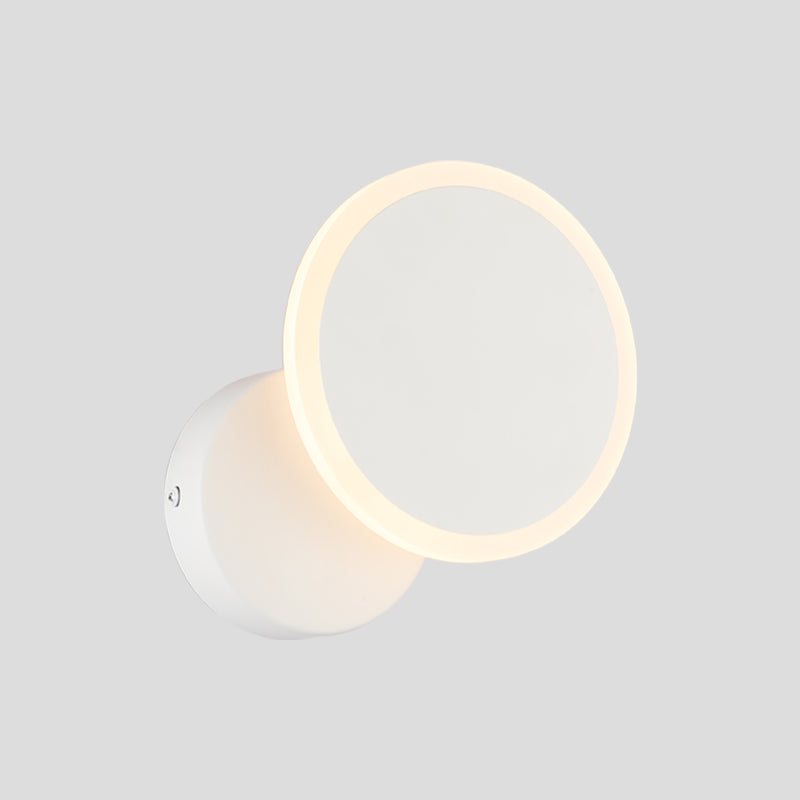 White/Black Round Wall Light Sconce Minimalist LED Acrylic Wall Mounted Lamp Fixture in Warm/White Light Clearhalo 'Modern wall lights' 'Modern' 'Wall Lamps & Sconces' 'Wall Lights' Lighting' 731726