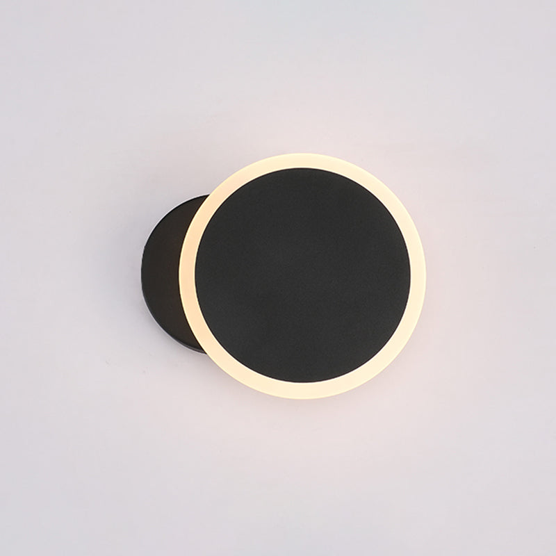 White/Black Round Wall Light Sconce Minimalist LED Acrylic Wall Mounted Lamp Fixture in Warm/White Light Clearhalo 'Modern wall lights' 'Modern' 'Wall Lamps & Sconces' 'Wall Lights' Lighting' 731731