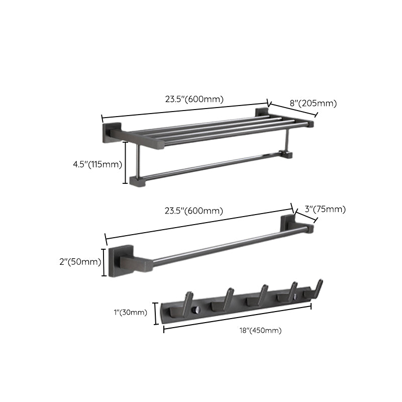 Contemporary Bathroom Accessory As Individual Or As a Set in Metal Clearhalo 'Bathroom Hardware Sets' 'Bathroom Hardware' 'Bathroom Remodel & Bathroom Fixtures' 'bathroom_hardware_sets' 'Home Improvement' 'home_improvement' 'home_improvement_bathroom_hardware_sets' 7317360