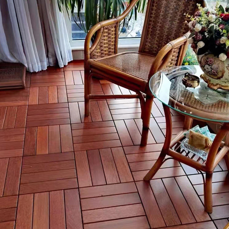 4-Slat Wood Deck/Patio Flooring Tiles Interlocking Installation Floor Board Tiles Clearhalo 'Home Improvement' 'home_improvement' 'home_improvement_outdoor_deck_tiles_planks' 'Outdoor Deck Tiles & Planks' 'Outdoor Flooring & Tile' 'Outdoor Remodel' 'outdoor_deck_tiles_planks' 7318497