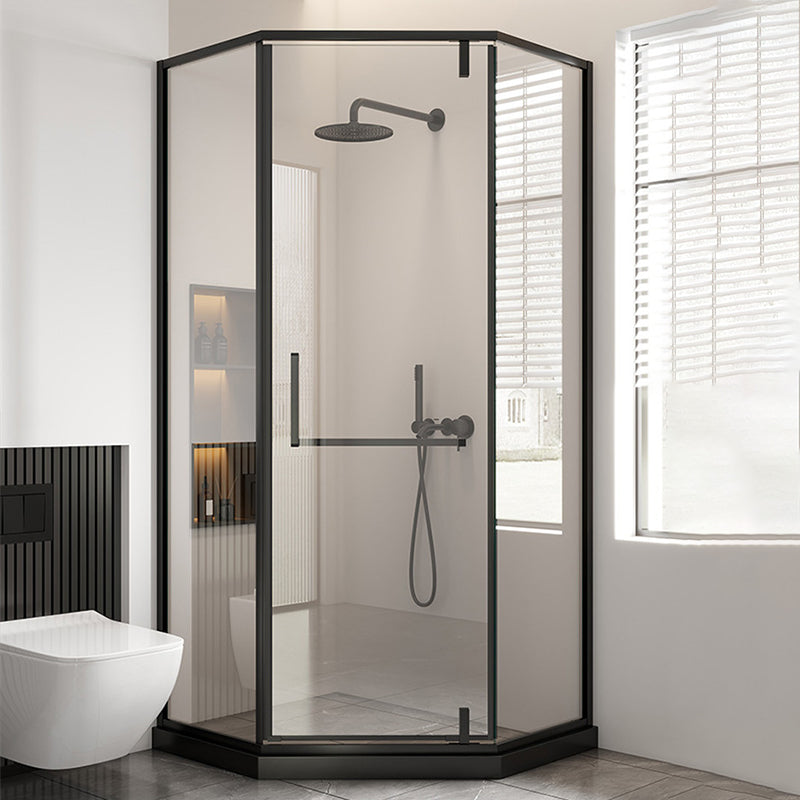 Metallic 77" H Framed Pivot Shower Doors Tempered Shower Door Clearhalo 'Bathroom Remodel & Bathroom Fixtures' 'Home Improvement' 'home_improvement' 'home_improvement_shower_tub_doors' 'Shower and Tub Doors' 'shower_tub_doors' 'Showers & Bathtubs' 7319124