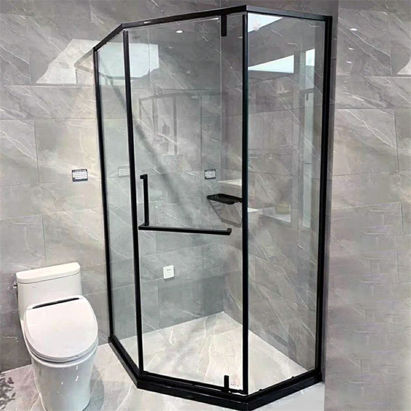 Metallic 77" H Framed Pivot Shower Doors Tempered Shower Door Clearhalo 'Bathroom Remodel & Bathroom Fixtures' 'Home Improvement' 'home_improvement' 'home_improvement_shower_tub_doors' 'Shower and Tub Doors' 'shower_tub_doors' 'Showers & Bathtubs' 7319126