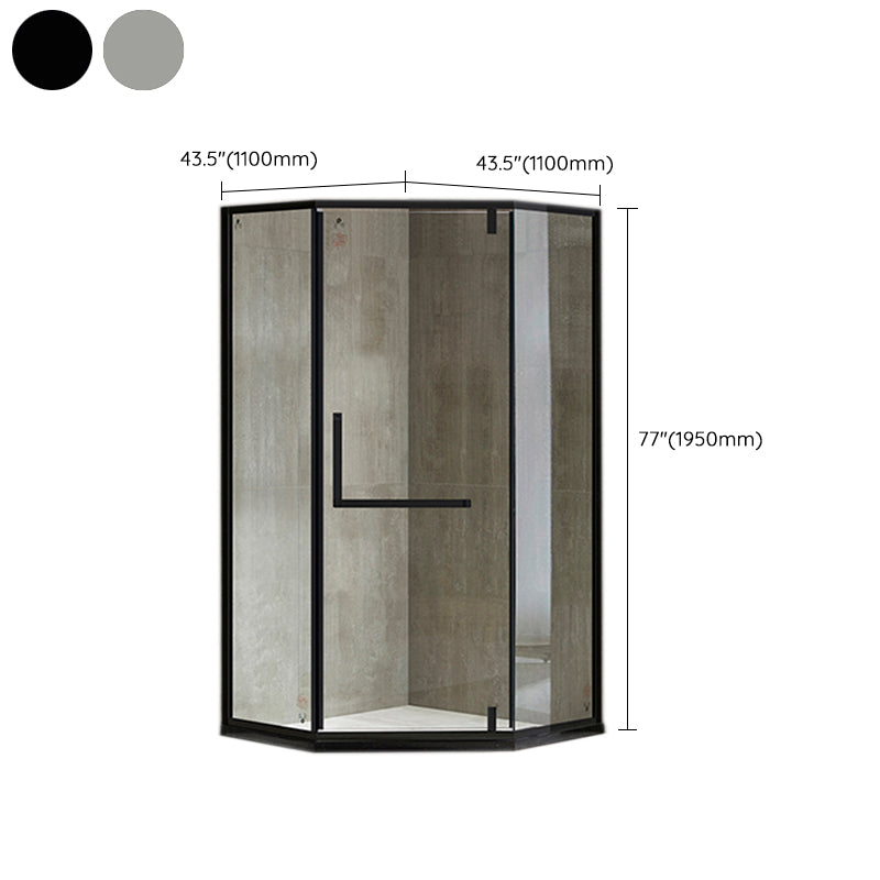 Metallic 77" H Framed Pivot Shower Doors Tempered Shower Door Clearhalo 'Bathroom Remodel & Bathroom Fixtures' 'Home Improvement' 'home_improvement' 'home_improvement_shower_tub_doors' 'Shower and Tub Doors' 'shower_tub_doors' 'Showers & Bathtubs' 7319141