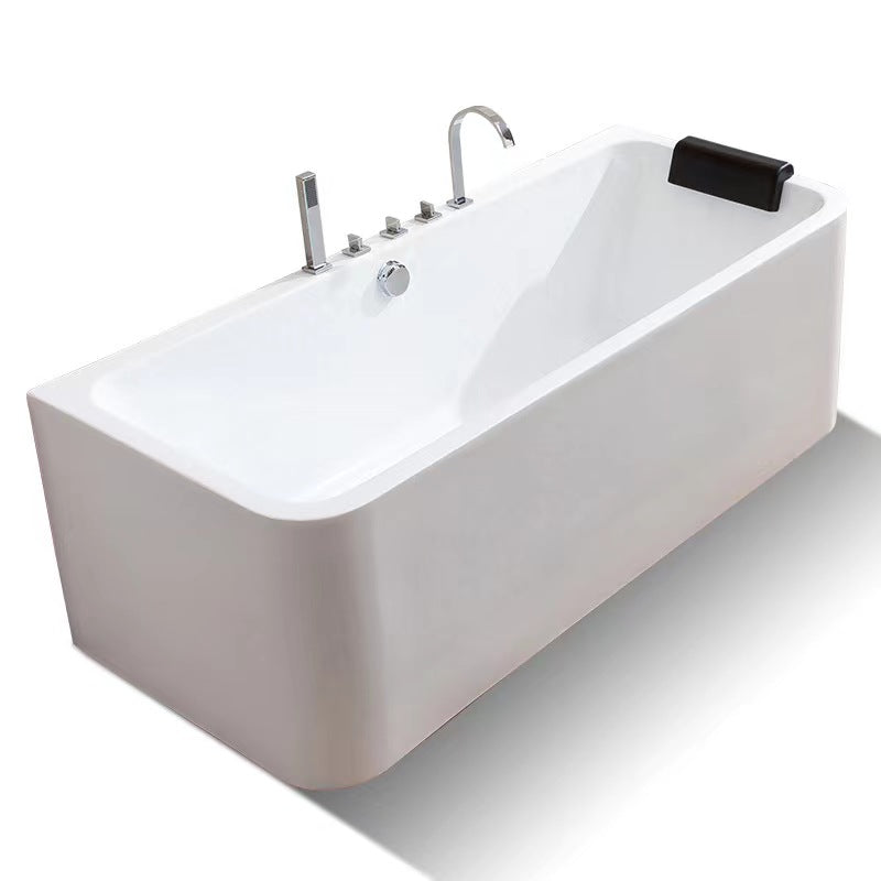 Back to Wall Soaking Bathtub Modern Rectangular Antique Finish Tub Clearhalo 'Bathroom Remodel & Bathroom Fixtures' 'Bathtubs' 'Home Improvement' 'home_improvement' 'home_improvement_bathtubs' 'Showers & Bathtubs' 7319753