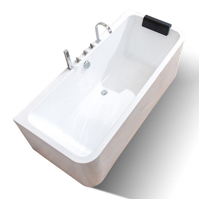 Back to Wall Soaking Bathtub Modern Rectangular Antique Finish Tub Clearhalo 'Bathroom Remodel & Bathroom Fixtures' 'Bathtubs' 'Home Improvement' 'home_improvement' 'home_improvement_bathtubs' 'Showers & Bathtubs' 7319757