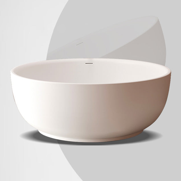 Round Antique Finish Soaking Bath Stand Alone Modern Bath Tub White Clearhalo 'Bathroom Remodel & Bathroom Fixtures' 'Bathtubs' 'Home Improvement' 'home_improvement' 'home_improvement_bathtubs' 'Showers & Bathtubs' 7319765