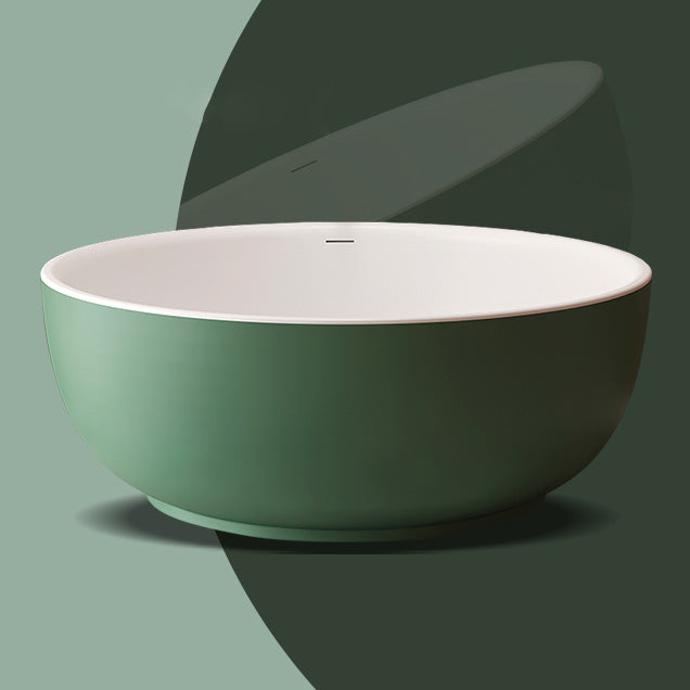 Round Antique Finish Soaking Bath Stand Alone Modern Bath Tub Green Clearhalo 'Bathroom Remodel & Bathroom Fixtures' 'Bathtubs' 'Home Improvement' 'home_improvement' 'home_improvement_bathtubs' 'Showers & Bathtubs' 7319768