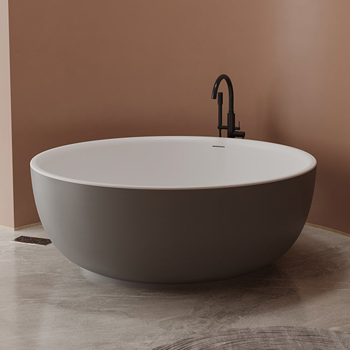 Round Antique Finish Soaking Bath Stand Alone Modern Bath Tub Clearhalo 'Bathroom Remodel & Bathroom Fixtures' 'Bathtubs' 'Home Improvement' 'home_improvement' 'home_improvement_bathtubs' 'Showers & Bathtubs' 7319771