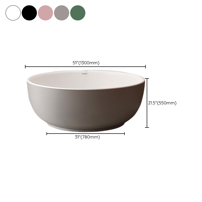 Round Antique Finish Soaking Bath Stand Alone Modern Bath Tub Clearhalo 'Bathroom Remodel & Bathroom Fixtures' 'Bathtubs' 'Home Improvement' 'home_improvement' 'home_improvement_bathtubs' 'Showers & Bathtubs' 7319779