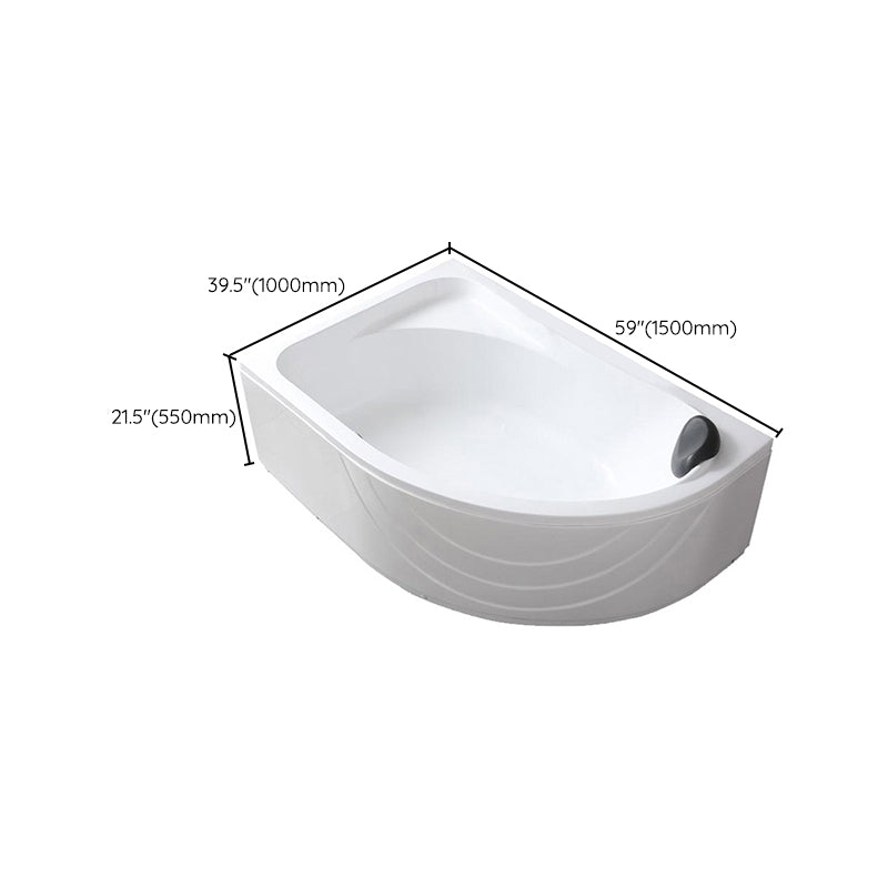 Modern White Corner Bath Acrylic Center-Back Soaking Bathtub Clearhalo 'Bathroom Remodel & Bathroom Fixtures' 'Bathtubs' 'Home Improvement' 'home_improvement' 'home_improvement_bathtubs' 'Showers & Bathtubs' 7319796