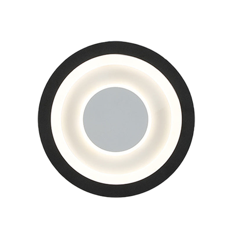 White and Black Circle Sconce Lighting Modernist LED Acrylic Wall Mounted Lamp for Living Room Clearhalo 'Cast Iron' 'Glass' 'Industrial' 'Modern wall lights' 'Modern' 'Tiffany' 'Traditional wall lights' 'Wall Lamps & Sconces' 'Wall Lights' Lighting' 731987